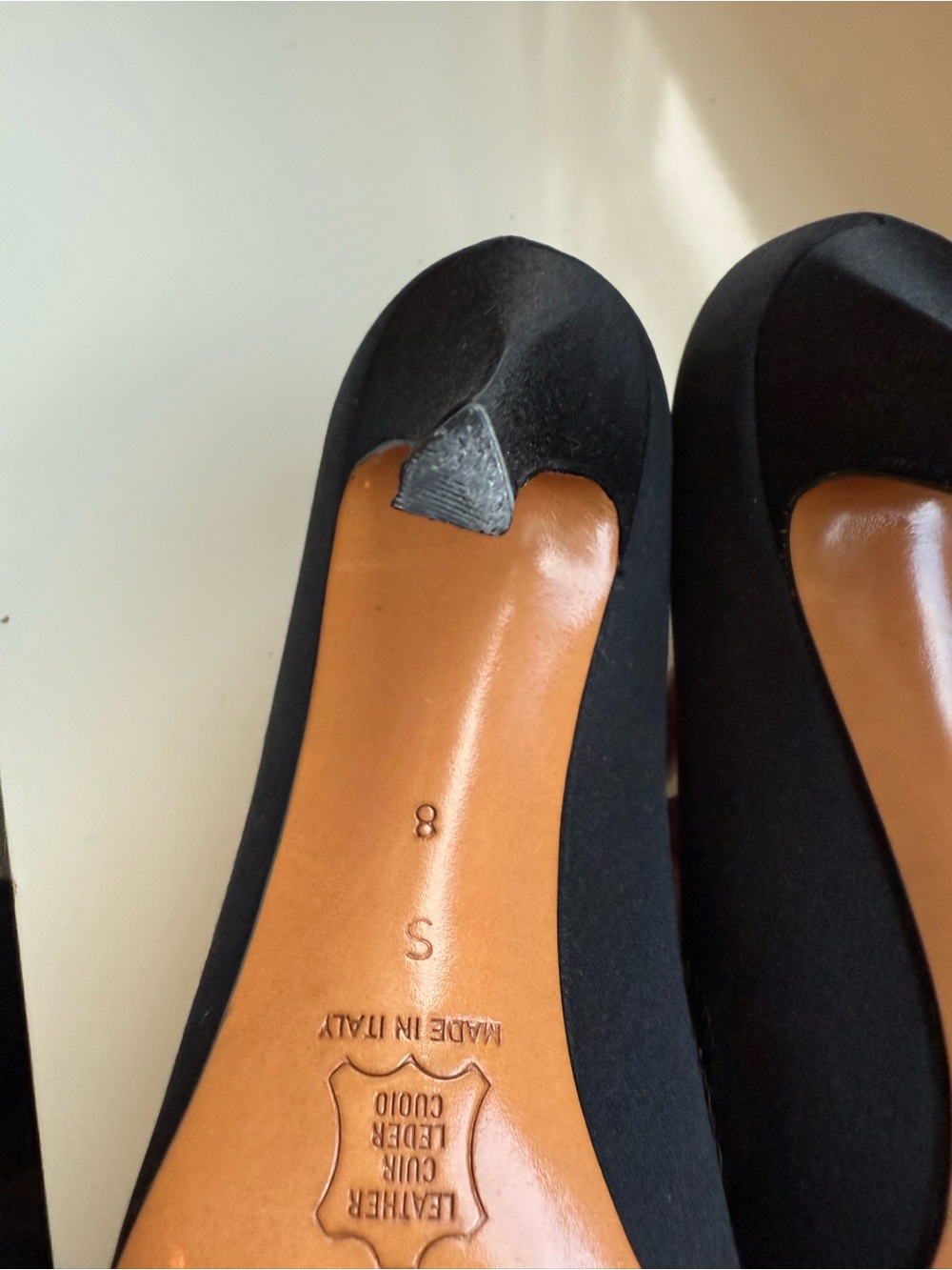 Yves Saint Laurent Black Satin Pumps with Blue and Gold Sequin Medallions - Picture 8 of 13